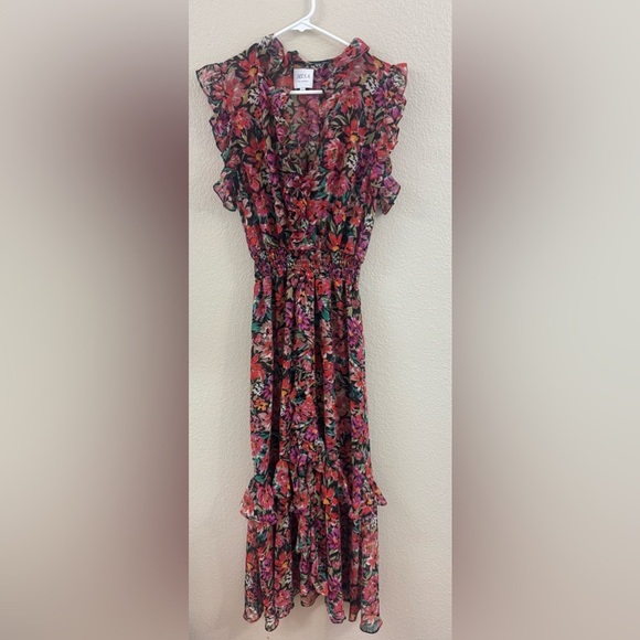 Revolve Misa Los Angeles Kidada Midi Dress in Fire Flora - Picture 3 of 9